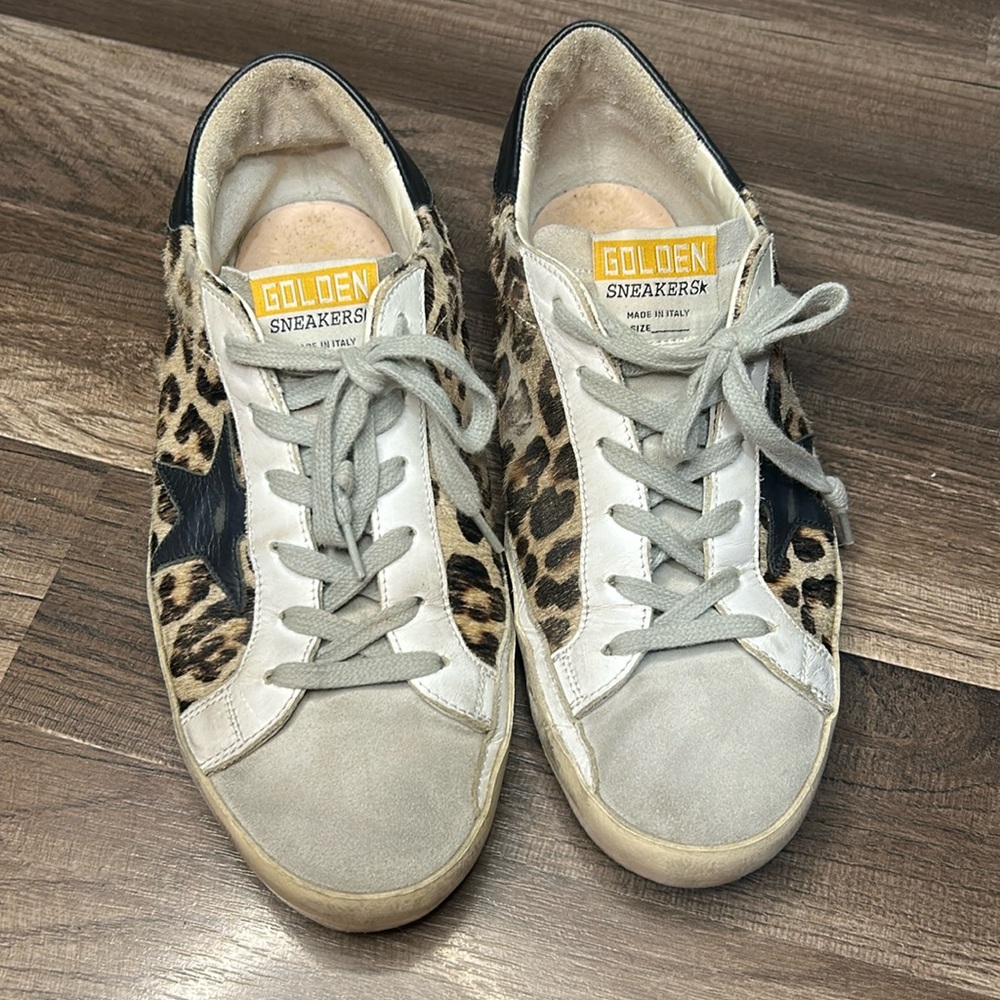 Golden Goose Super-Star leopard print sneakers. Size 40.